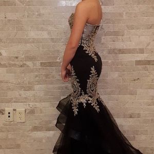 Black & Gold Prom Dress